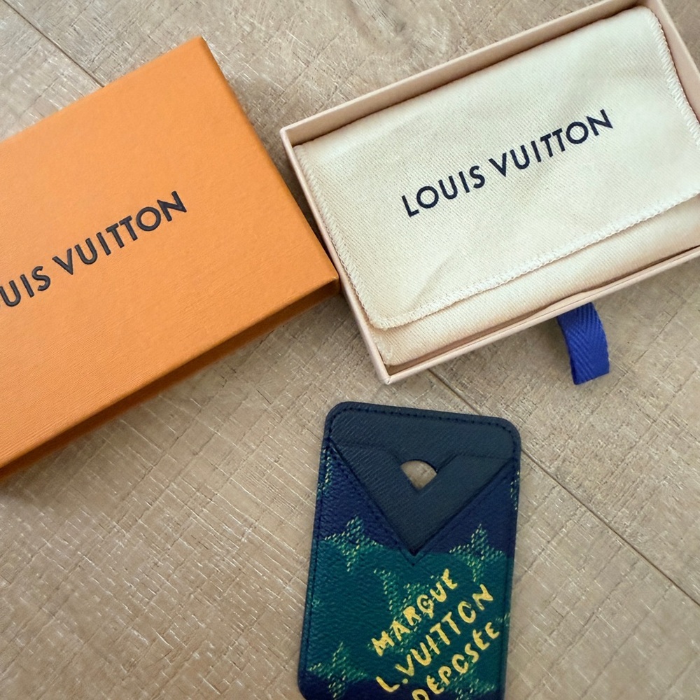 Louis Vuitton Green & Navy Painted Monogram Card Sleeve